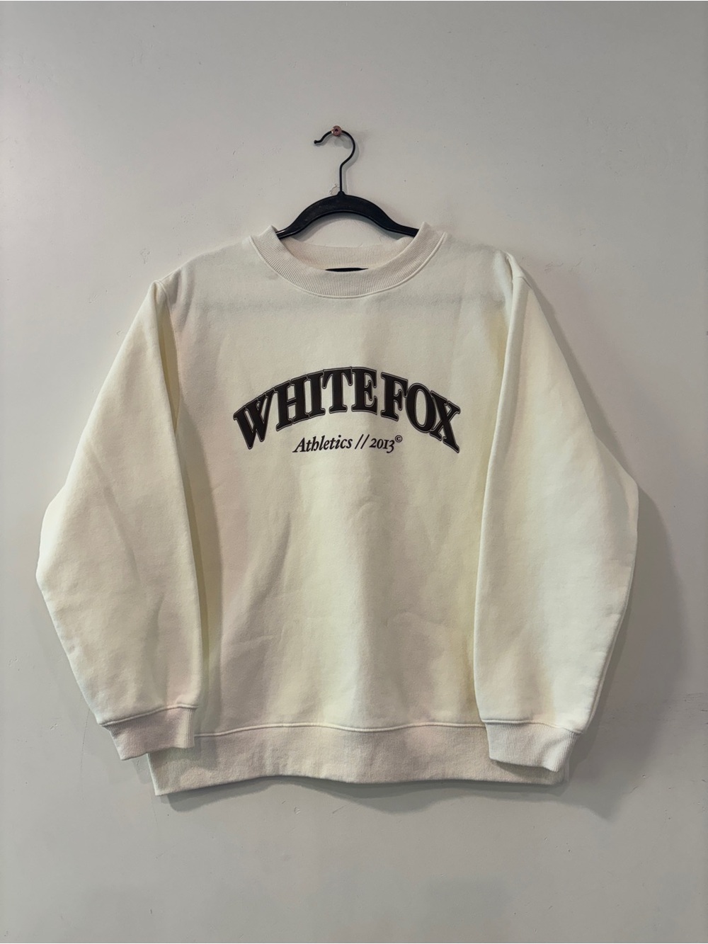 White Fox Boutique Athletics 2013 Collegiate Crewneck Sweatshirt - Cream S/M